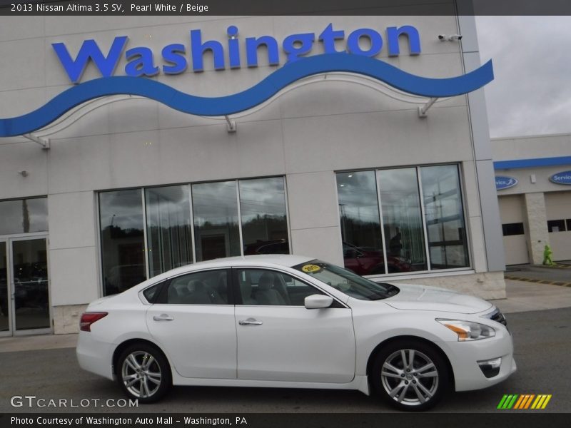 Pearl White / Beige 2013 Nissan Altima 3.5 SV