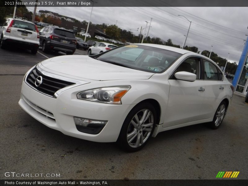 Pearl White / Beige 2013 Nissan Altima 3.5 SV