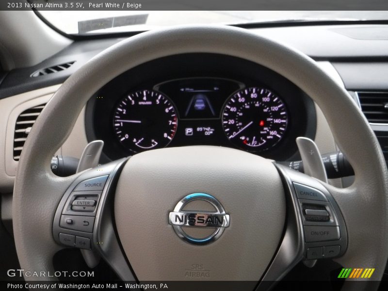 Pearl White / Beige 2013 Nissan Altima 3.5 SV