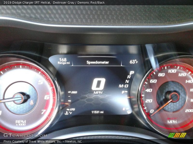 Destroyer Gray / Demonic Red/Black 2019 Dodge Charger SRT Hellcat