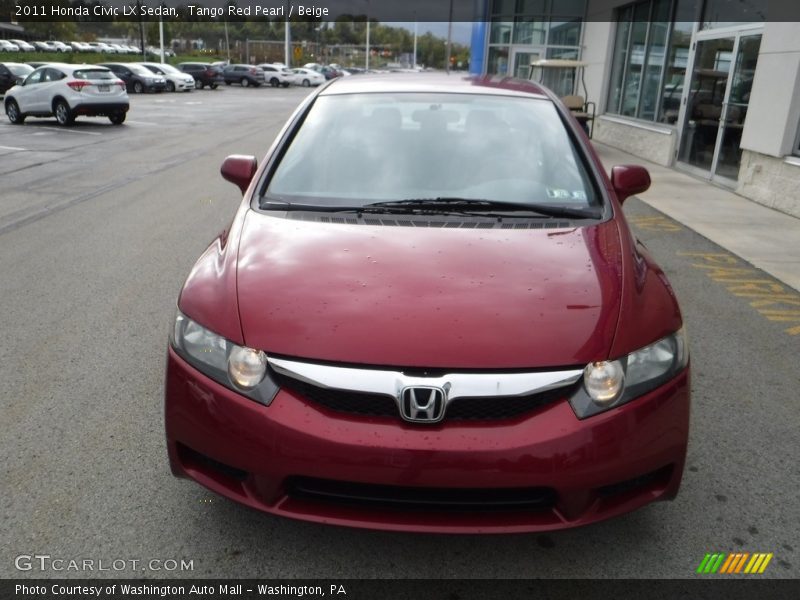 Tango Red Pearl / Beige 2011 Honda Civic LX Sedan