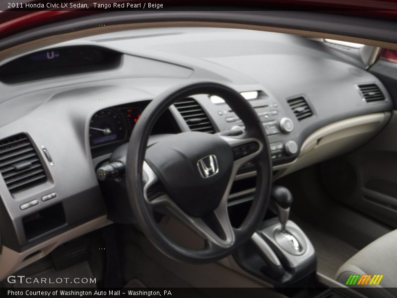 Tango Red Pearl / Beige 2011 Honda Civic LX Sedan