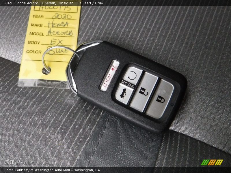 Obsidian Blue Pearl / Gray 2020 Honda Accord EX Sedan