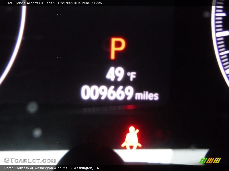 Obsidian Blue Pearl / Gray 2020 Honda Accord EX Sedan