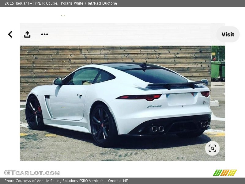 Polaris White / Jet/Red Duotone 2015 Jaguar F-TYPE R Coupe