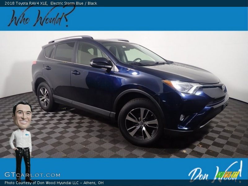 Electric Storm Blue / Black 2018 Toyota RAV4 XLE