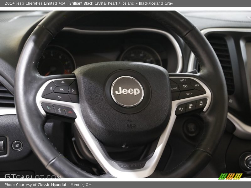 Brilliant Black Crystal Pearl / Iceland - Black/Iceland Gray 2014 Jeep Cherokee Limited 4x4