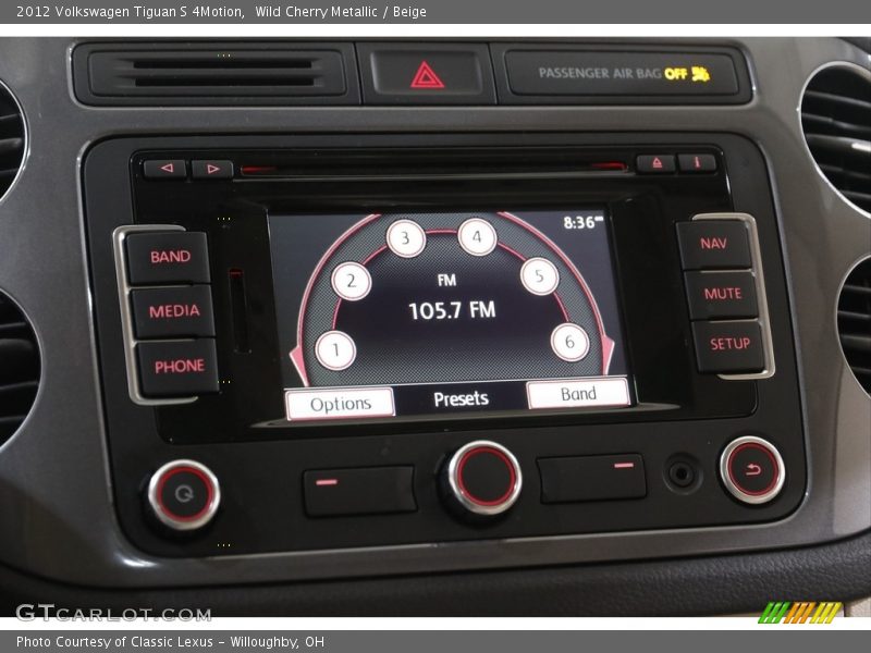 Wild Cherry Metallic / Beige 2012 Volkswagen Tiguan S 4Motion