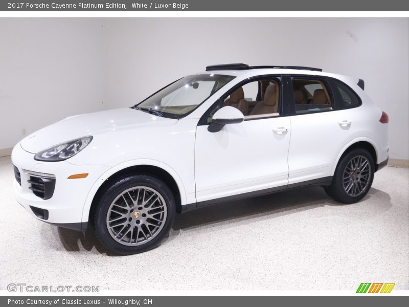 White / Luxor Beige 2017 Porsche Cayenne Platinum Edition