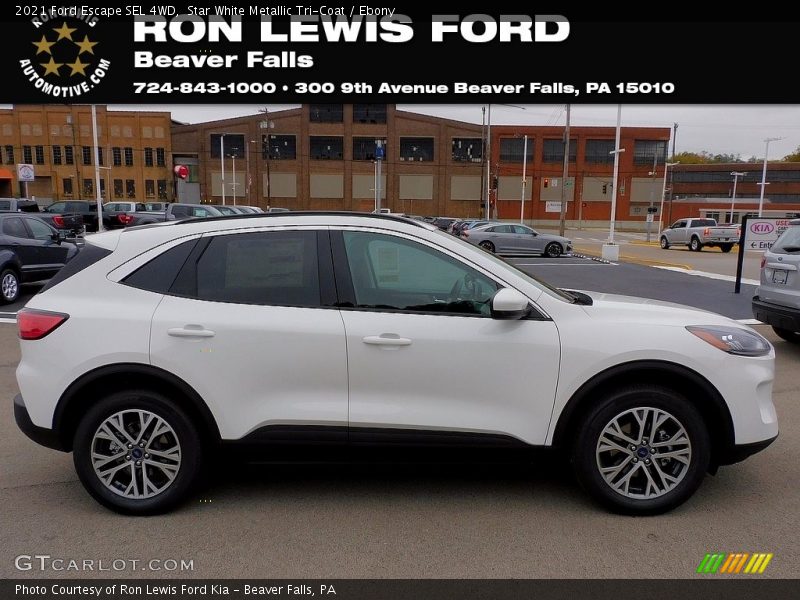 Star White Metallic Tri-Coat / Ebony 2021 Ford Escape SEL 4WD