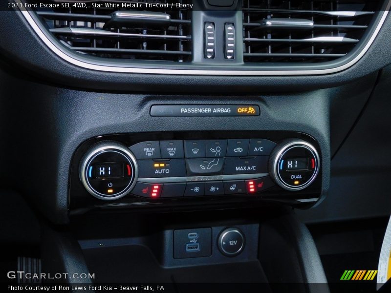 Star White Metallic Tri-Coat / Ebony 2021 Ford Escape SEL 4WD