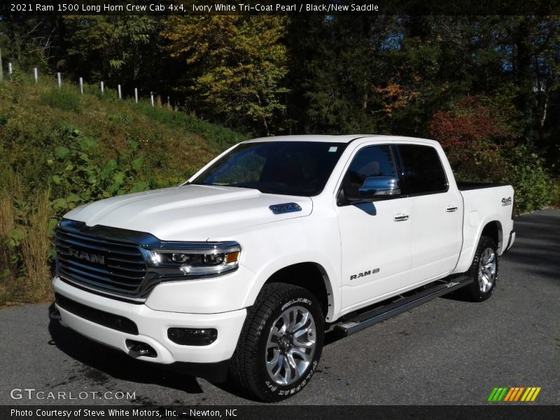 Ivory White Tri-Coat Pearl / Black/New Saddle 2021 Ram 1500 Long Horn Crew Cab 4x4