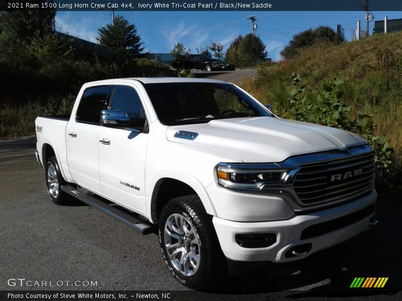 Ivory White Tri-Coat Pearl / Black/New Saddle 2021 Ram 1500 Long Horn Crew Cab 4x4