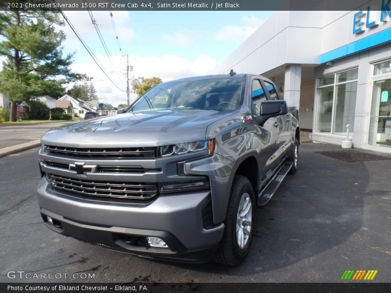 Satin Steel Metallic / Jet Black 2021 Chevrolet Silverado 1500 RST Crew Cab 4x4