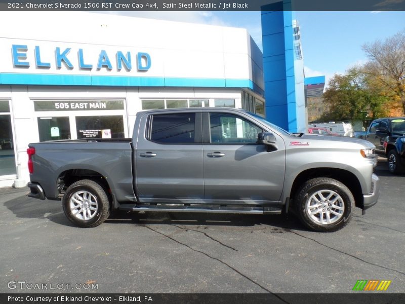 Satin Steel Metallic / Jet Black 2021 Chevrolet Silverado 1500 RST Crew Cab 4x4