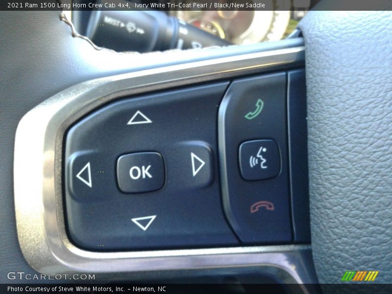 Ivory White Tri-Coat Pearl / Black/New Saddle 2021 Ram 1500 Long Horn Crew Cab 4x4