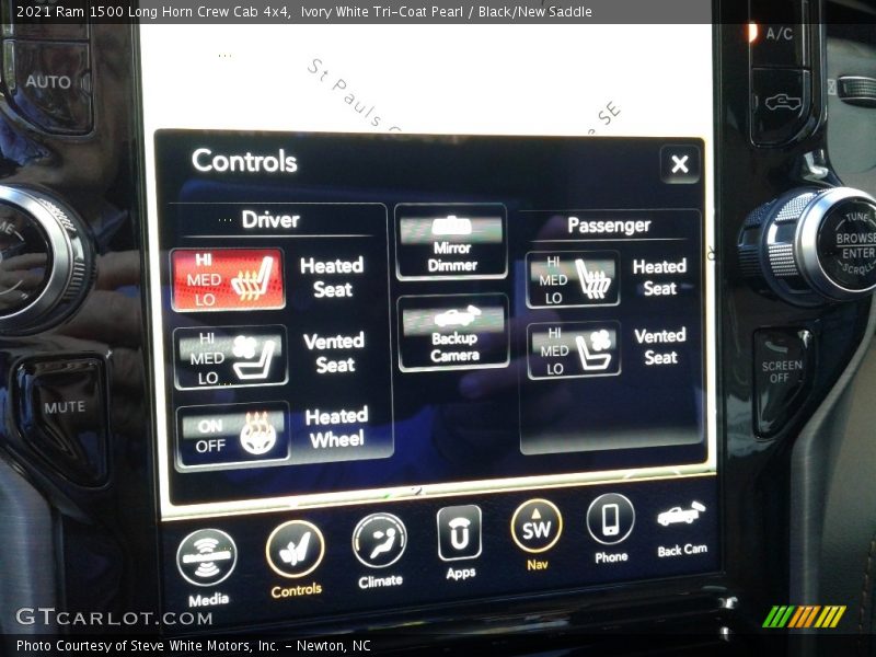Ivory White Tri-Coat Pearl / Black/New Saddle 2021 Ram 1500 Long Horn Crew Cab 4x4