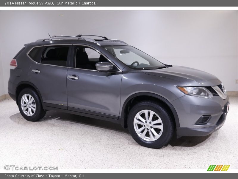 Gun Metallic / Charcoal 2014 Nissan Rogue SV AWD
