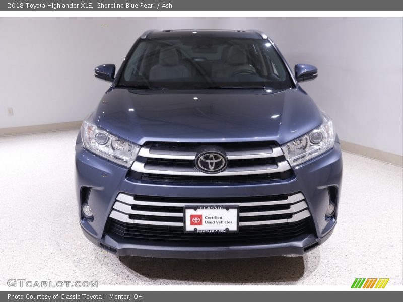 Shoreline Blue Pearl / Ash 2018 Toyota Highlander XLE