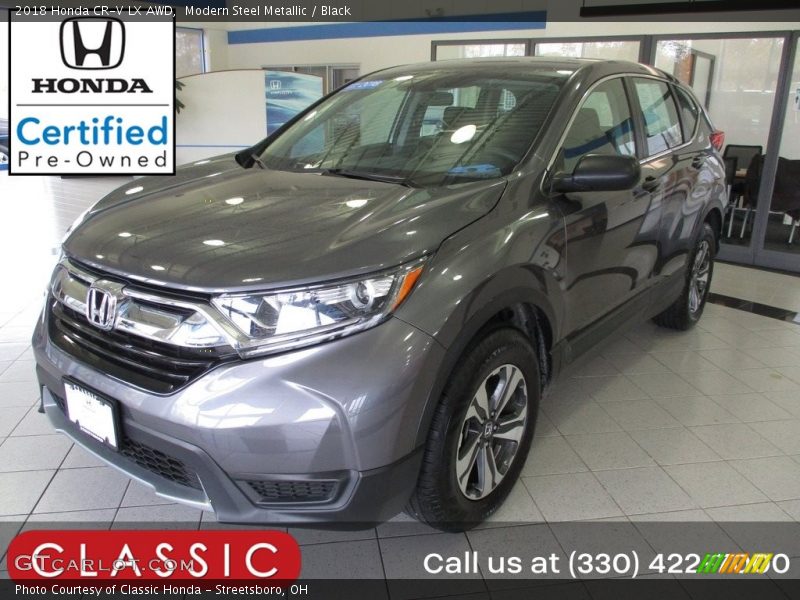 Modern Steel Metallic / Black 2018 Honda CR-V LX AWD