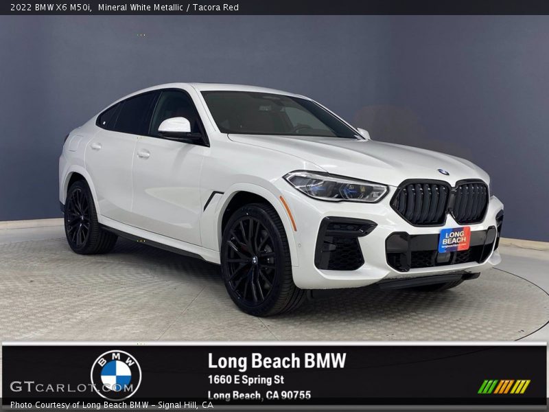 Mineral White Metallic / Tacora Red 2022 BMW X6 M50i