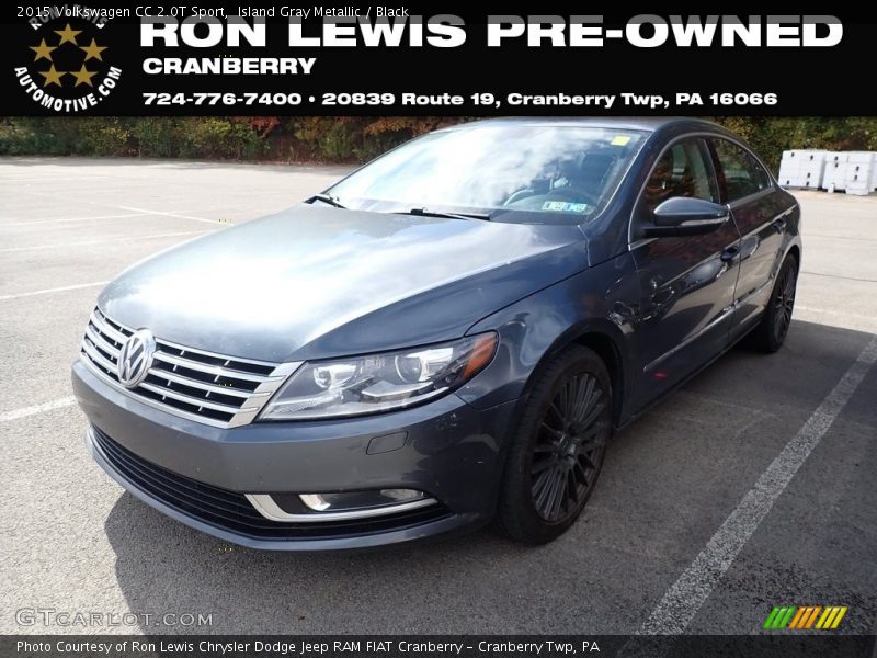 Island Gray Metallic / Black 2015 Volkswagen CC 2.0T Sport