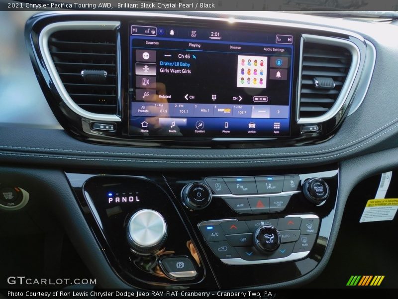 Brilliant Black Crystal Pearl / Black 2021 Chrysler Pacifica Touring AWD