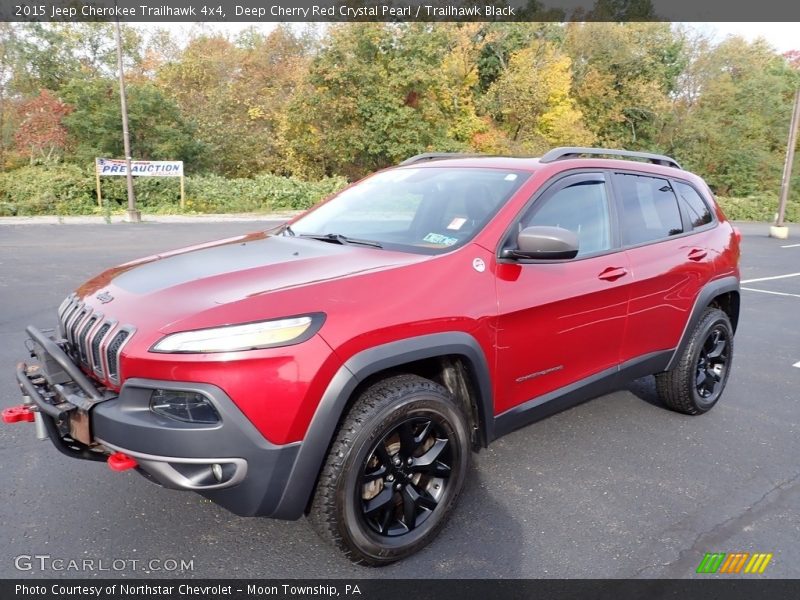 Deep Cherry Red Crystal Pearl / Trailhawk Black 2015 Jeep Cherokee Trailhawk 4x4