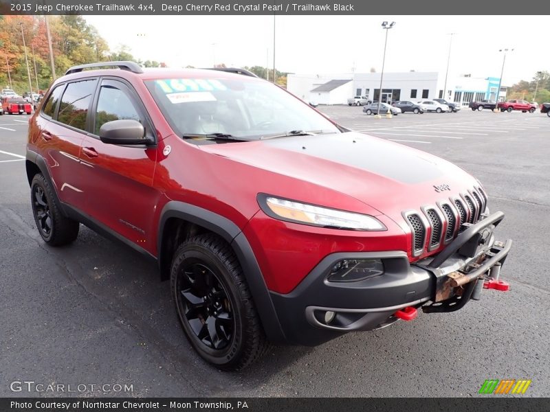 Deep Cherry Red Crystal Pearl / Trailhawk Black 2015 Jeep Cherokee Trailhawk 4x4
