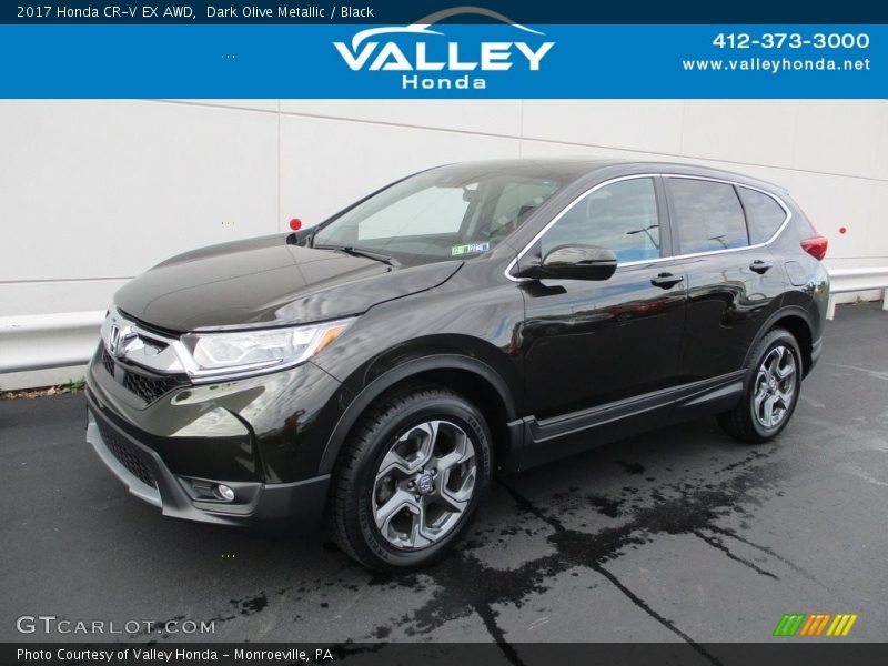 Dark Olive Metallic / Black 2017 Honda CR-V EX AWD