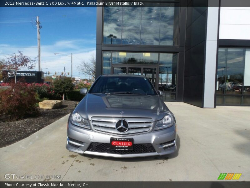 Palladium Silver Metallic / Black 2012 Mercedes-Benz C 300 Luxury 4Matic