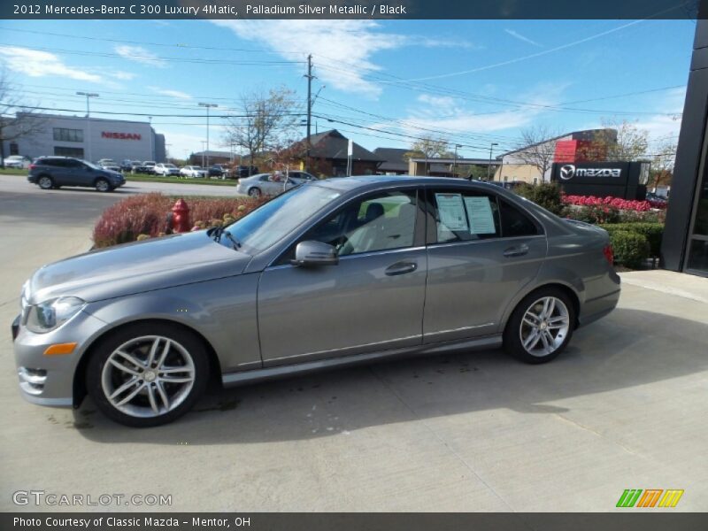 Palladium Silver Metallic / Black 2012 Mercedes-Benz C 300 Luxury 4Matic