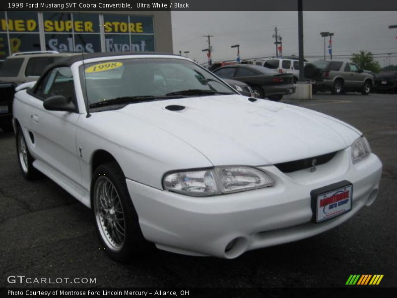 Ultra White / Black 1998 Ford Mustang SVT Cobra Convertible