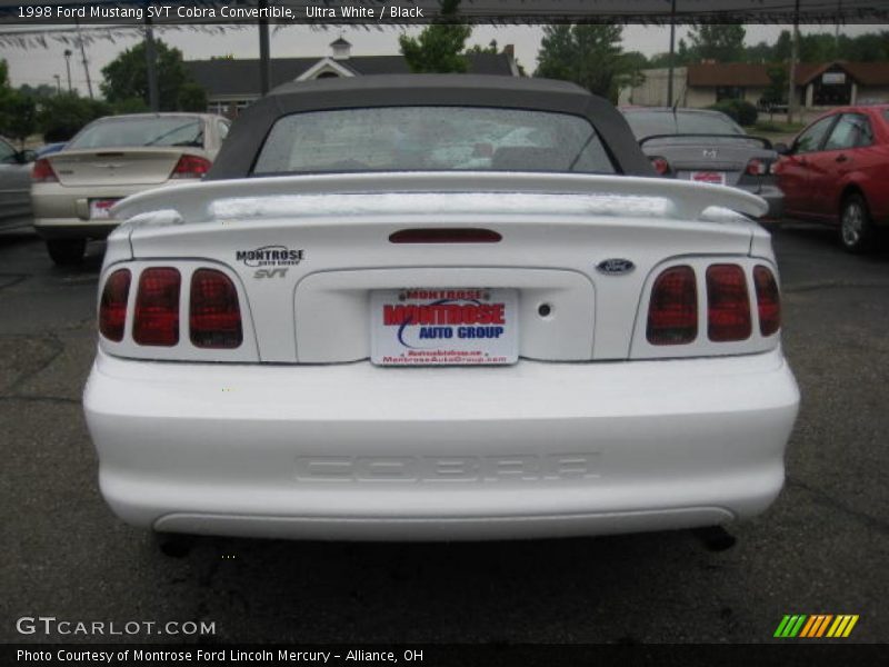Ultra White / Black 1998 Ford Mustang SVT Cobra Convertible