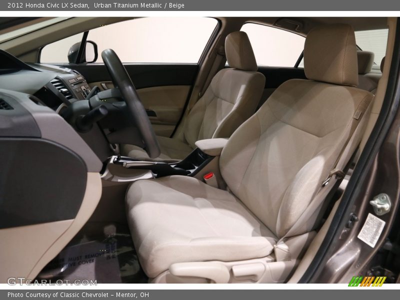 Urban Titanium Metallic / Beige 2012 Honda Civic LX Sedan