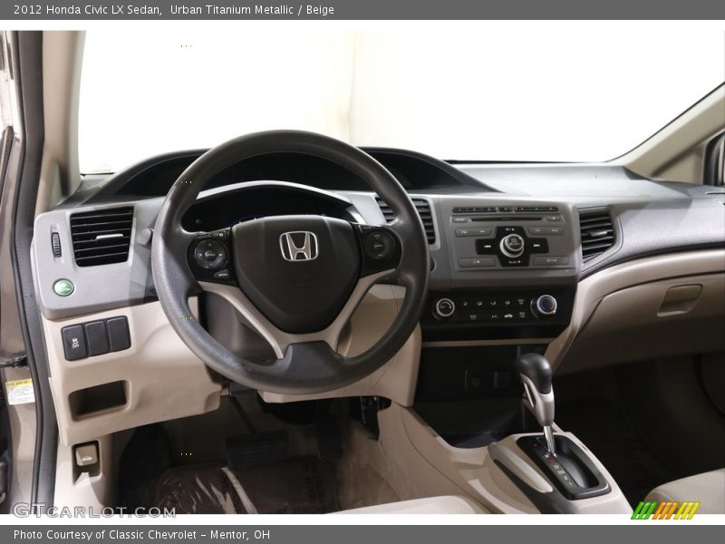 Urban Titanium Metallic / Beige 2012 Honda Civic LX Sedan