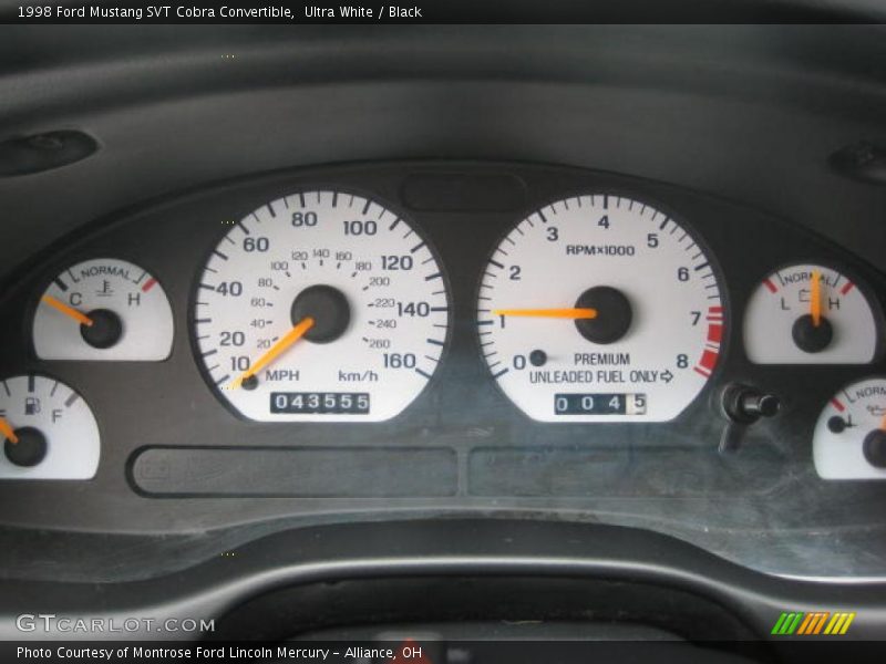 Ultra White / Black 1998 Ford Mustang SVT Cobra Convertible