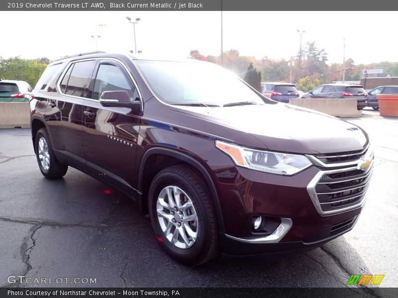 Black Current Metallic / Jet Black 2019 Chevrolet Traverse LT AWD