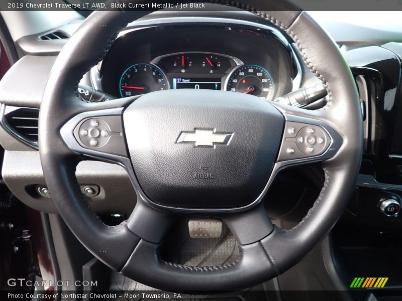 Black Current Metallic / Jet Black 2019 Chevrolet Traverse LT AWD
