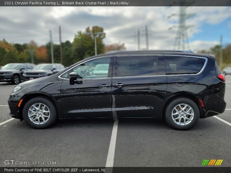 Brilliant Black Crystal Pearl / Black/Alloy 2021 Chrysler Pacifica Touring L