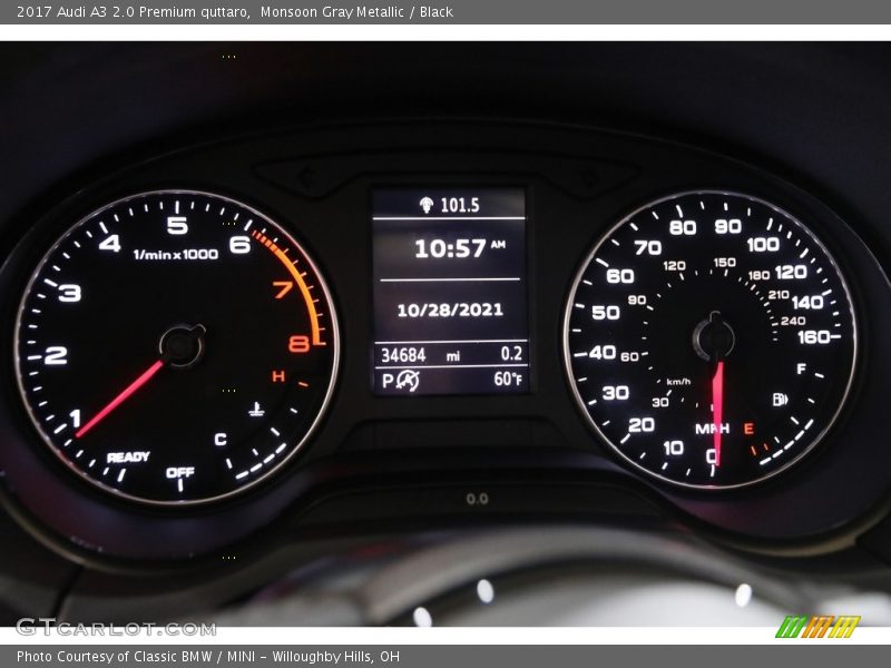 Monsoon Gray Metallic / Black 2017 Audi A3 2.0 Premium quttaro