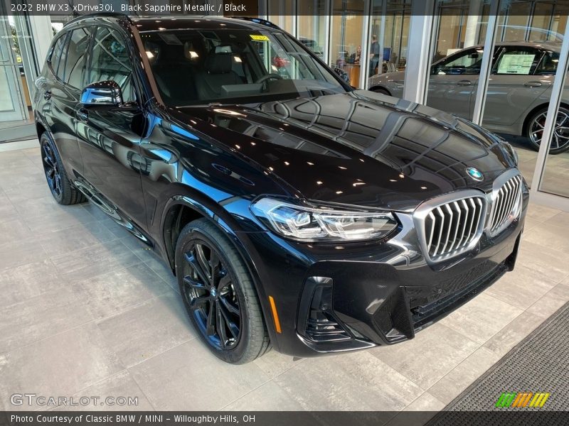 Black Sapphire Metallic / Black 2022 BMW X3 xDrive30i