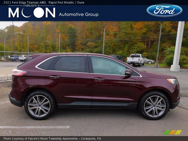 Rapid Red Metallic / Dune 2021 Ford Edge Titanium AWD