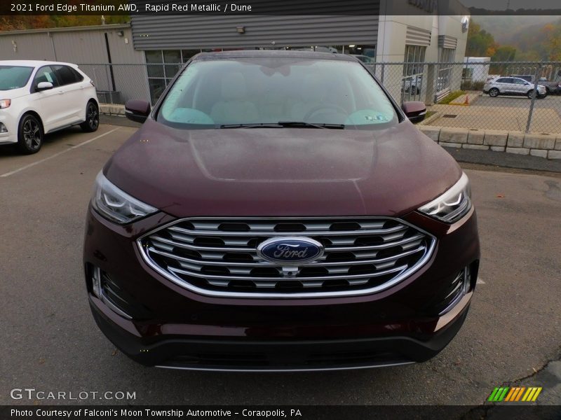 Rapid Red Metallic / Dune 2021 Ford Edge Titanium AWD