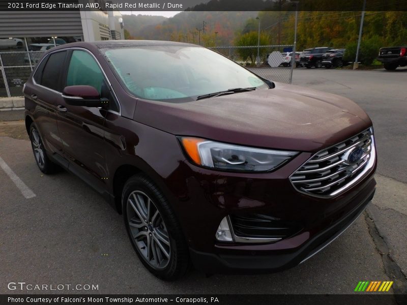 Rapid Red Metallic / Dune 2021 Ford Edge Titanium AWD