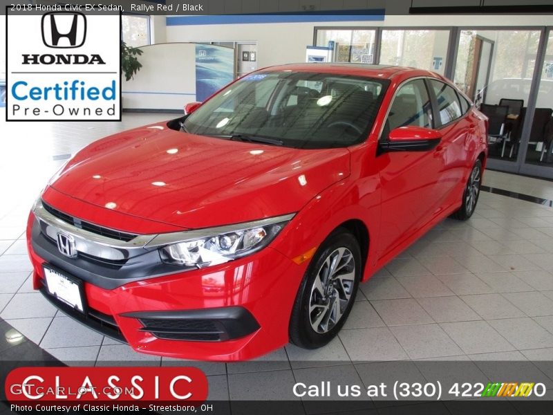 Rallye Red / Black 2018 Honda Civic EX Sedan