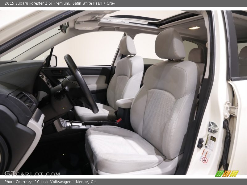 Satin White Pearl / Gray 2015 Subaru Forester 2.5i Premium
