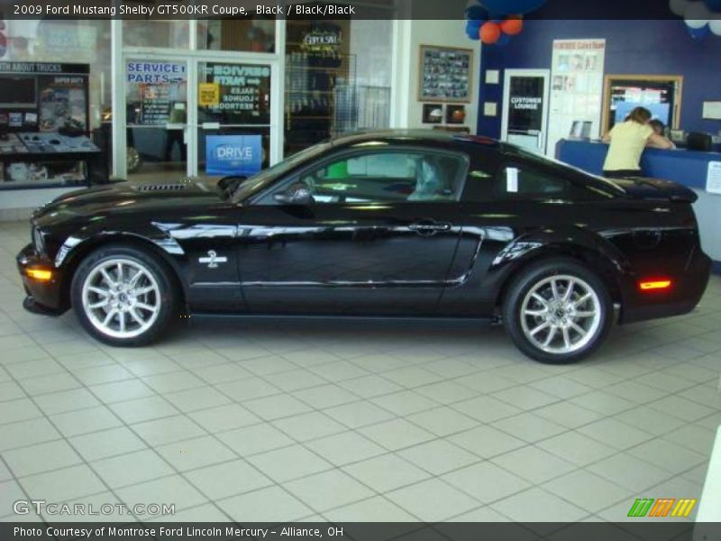 Black / Black/Black 2009 Ford Mustang Shelby GT500KR Coupe