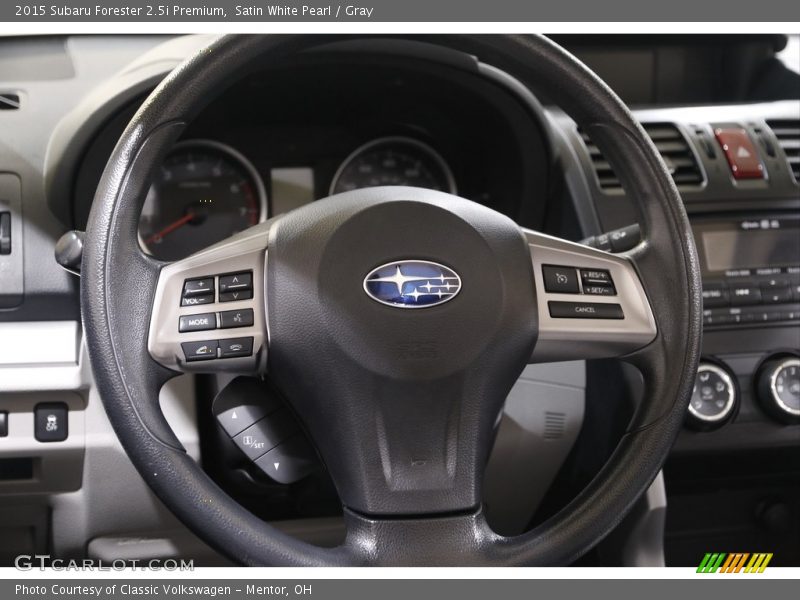 Satin White Pearl / Gray 2015 Subaru Forester 2.5i Premium