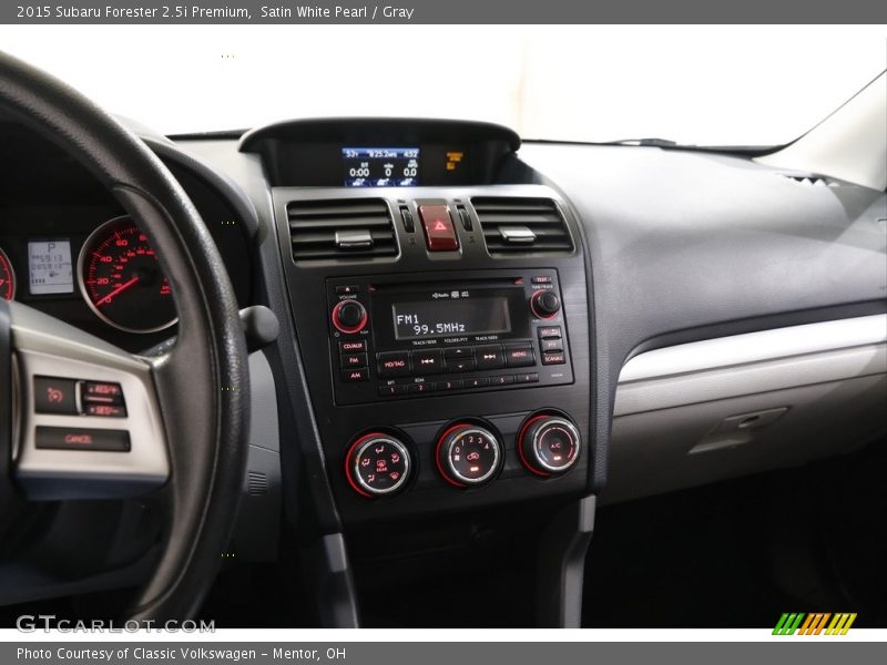 Satin White Pearl / Gray 2015 Subaru Forester 2.5i Premium